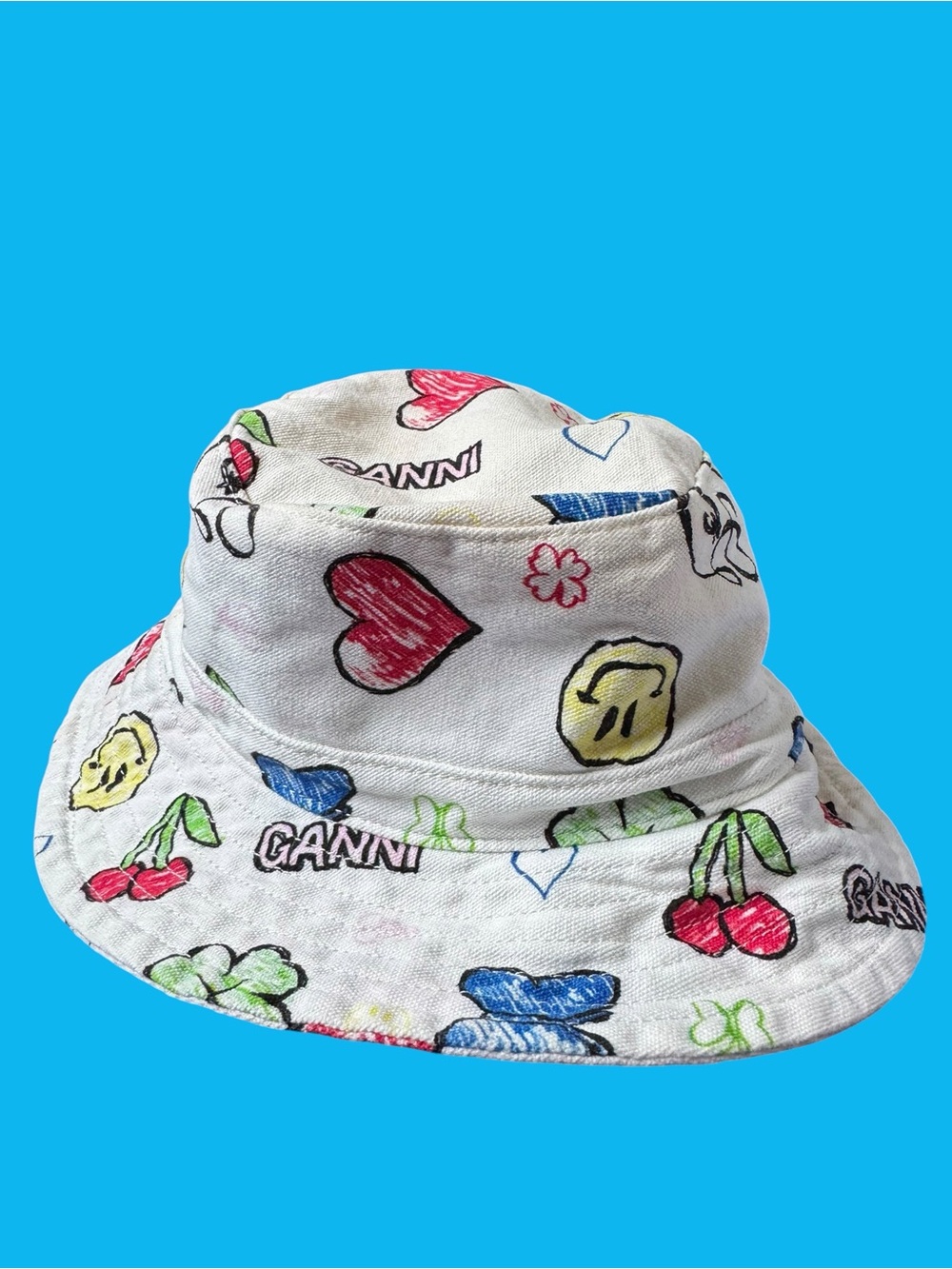 GANNI Graphic Organic Cotton Bucket Hat